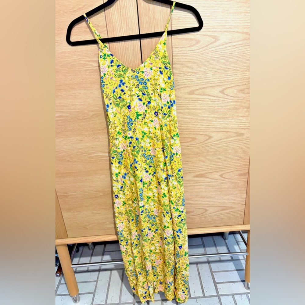 Women’s Old Navy Spaghetti Strap Yellow Floral Dress - Size M